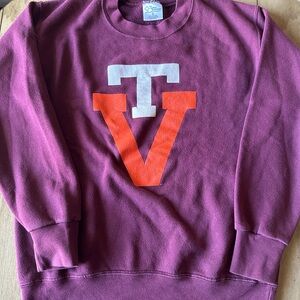 Vintage logo Virginia Tech maroon Sweatshirt with Orange and White Lettering SM
